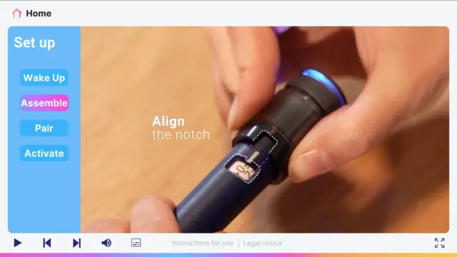 Capture d'écran d'une notice interactive